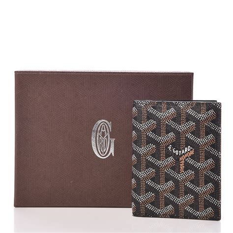 GOYARD Goyardine Saint Marc Folding Card Case Black